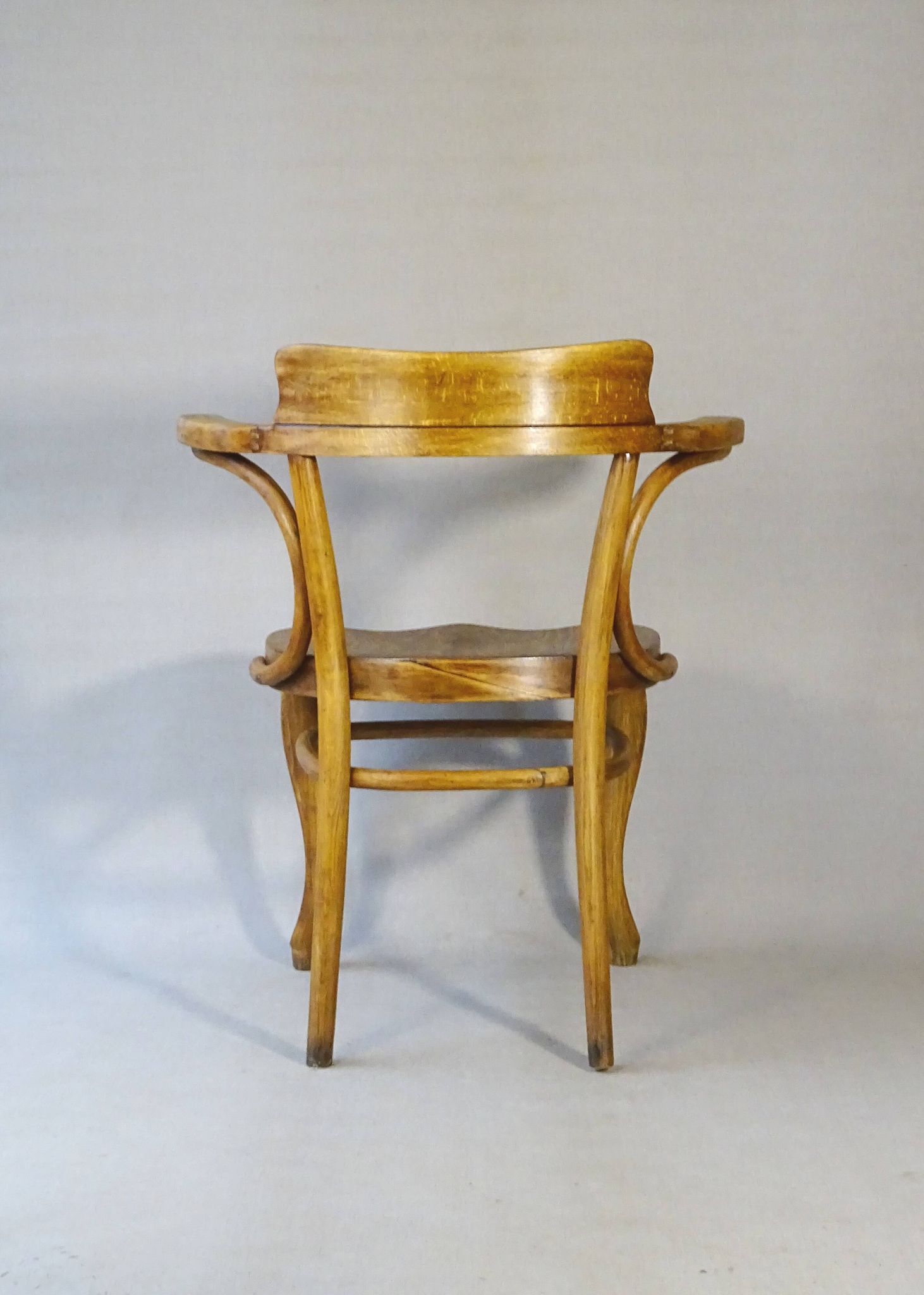 Thonet office chair No. 6150 from 1911, saddle wood seat - Bentwood -