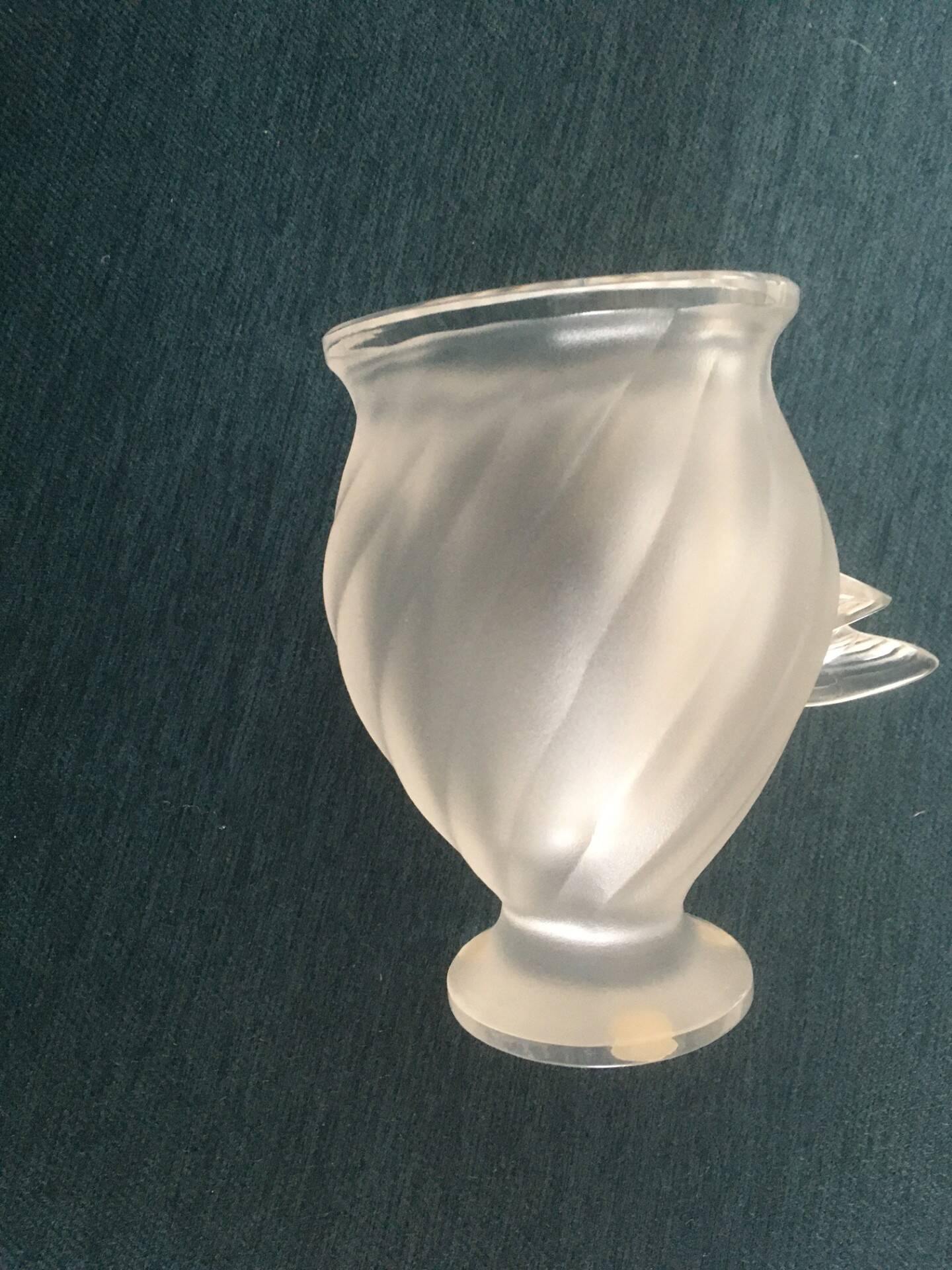 Antique crystal vase signed Lalique
