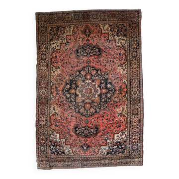 Handmade antique Persian Sarouk Farahan rug 4.1' x 6.3' (125cm x 192cm) 1880s