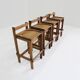 Tabourets de bar vintage en bois 1960, set de 4