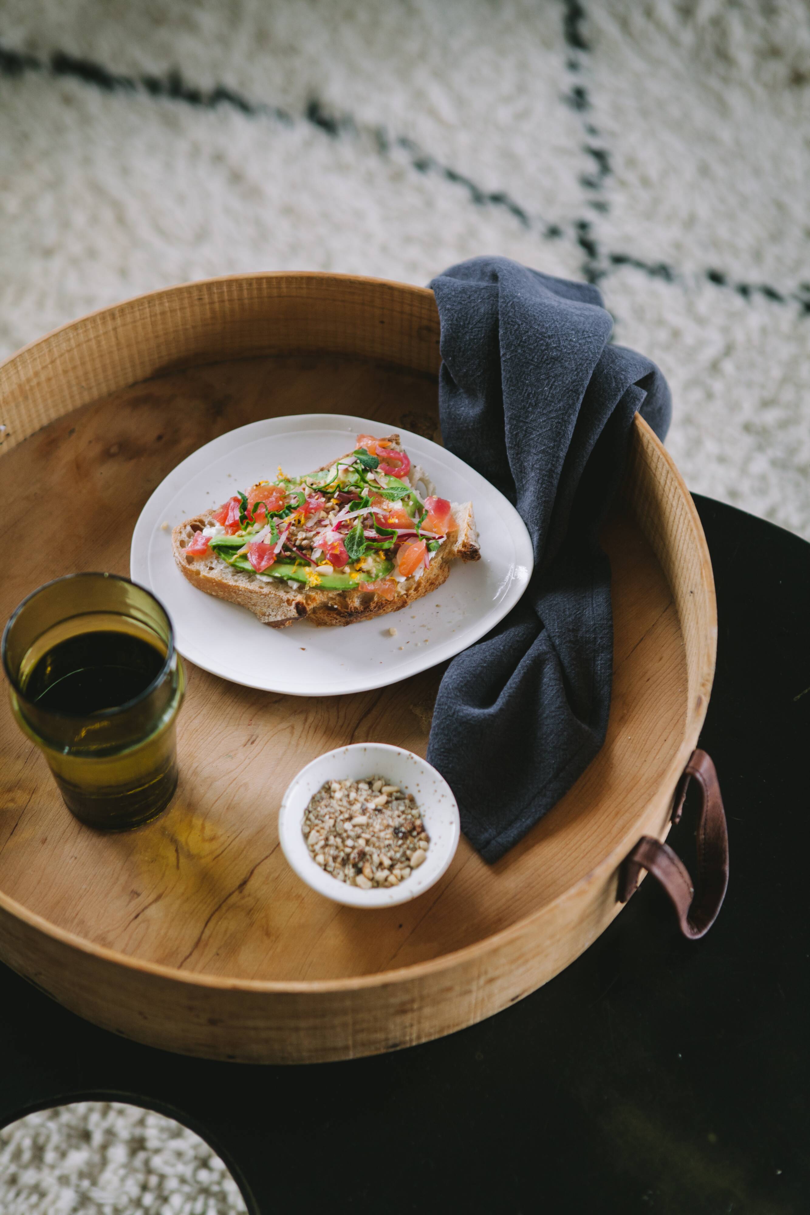 Blue Caviar washed linen towel