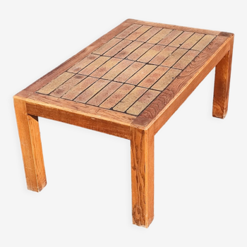 Wood stoneware coffee table