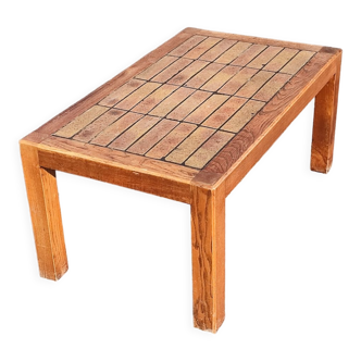 Wood stoneware coffee table