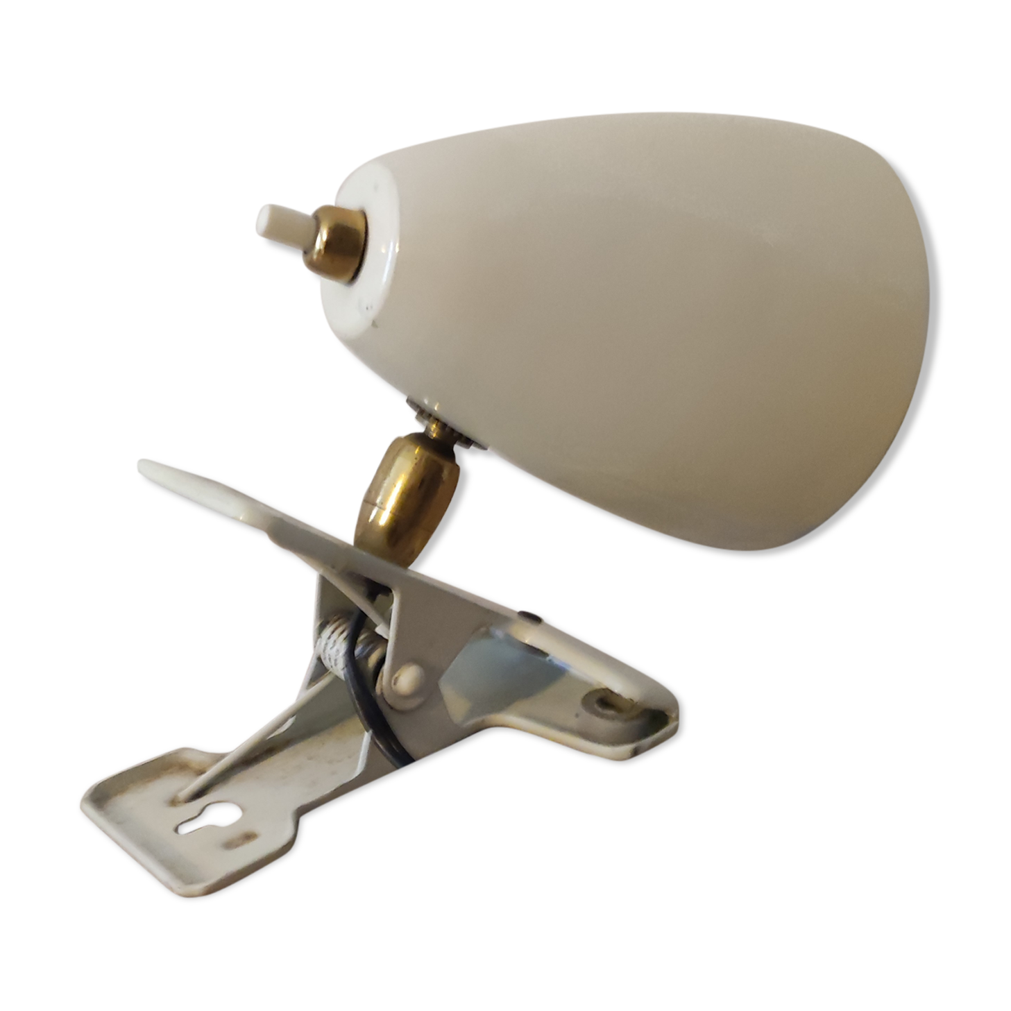 Lamp casserole reader lamp spot with ball joint clip brass vintage