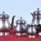 Service, tea, coffee, in silver metal François Frionnet