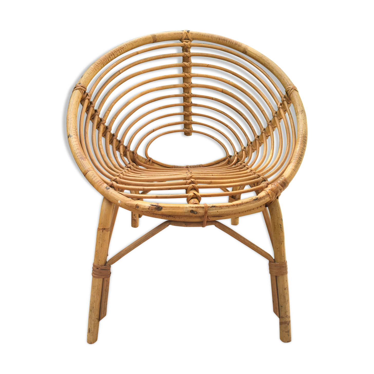 Rattan basket chair from the 60s