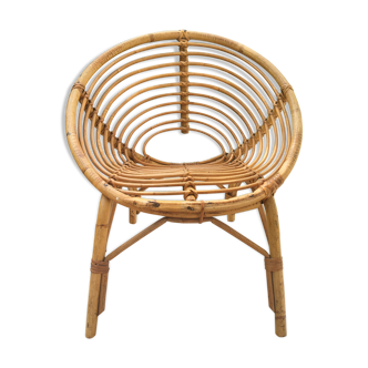 Rattan basket chair from the 60s