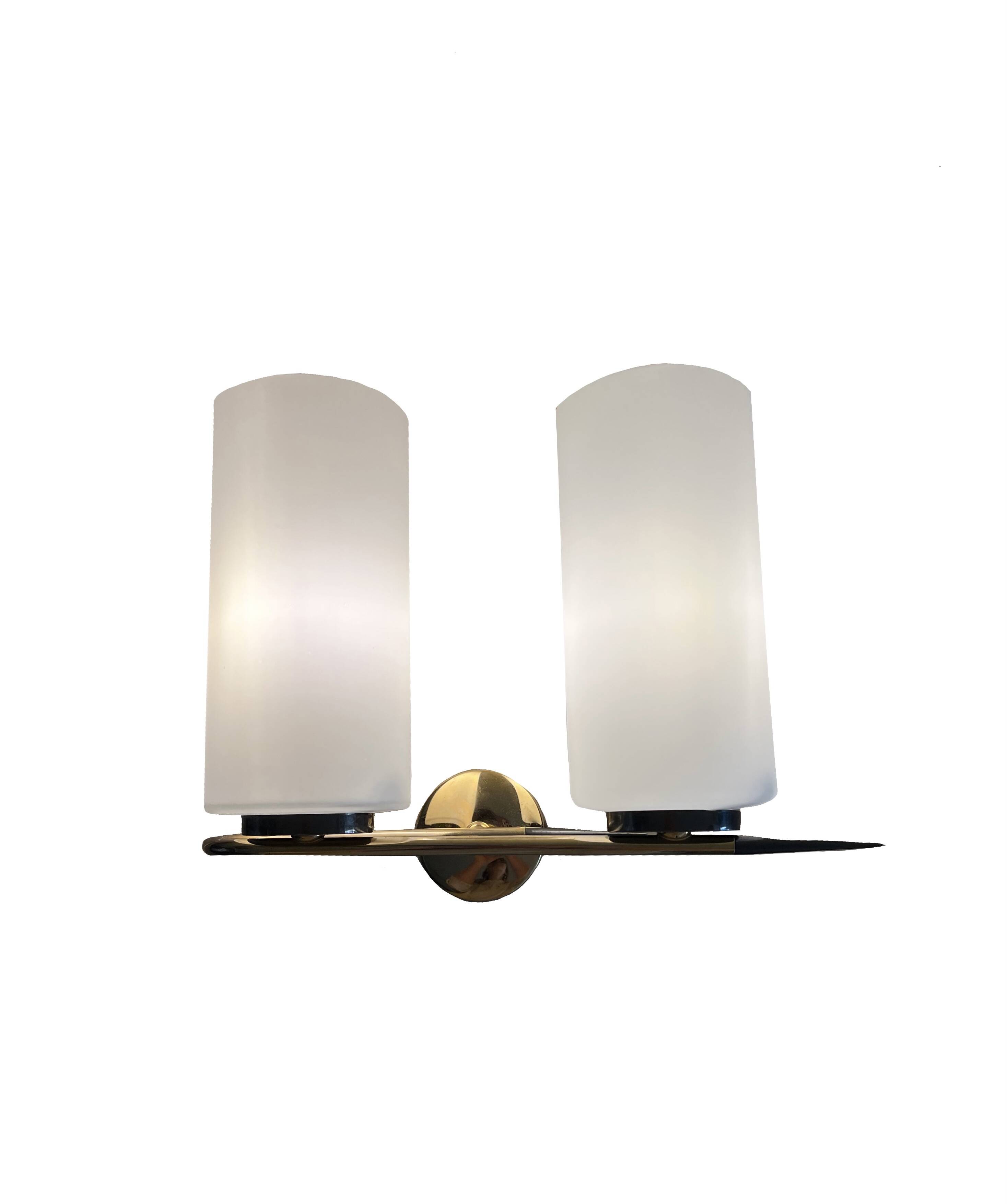 Maison Arlus double wall light, France, 50-60s