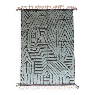Tapis Texturé Vert Eau - 292 x 202 cm