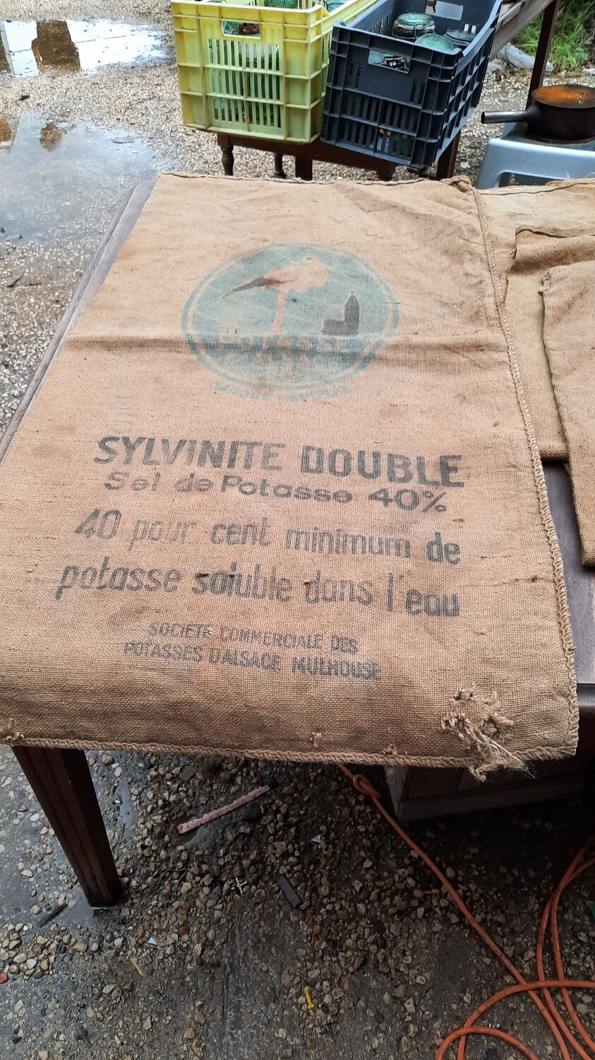 9 potash burlap bag from alsace