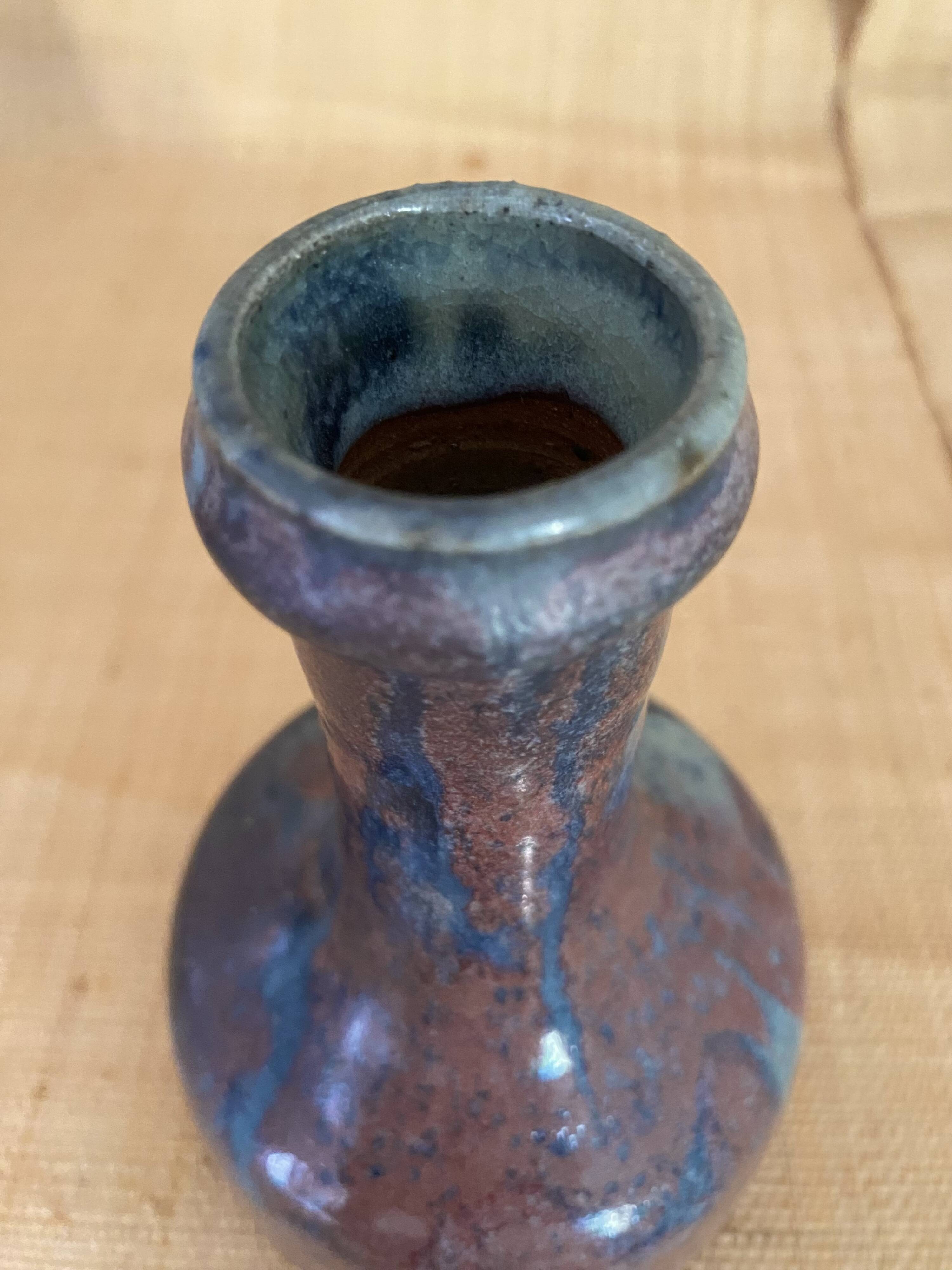 Vase A. Gaudebert stoneware from Puisaye