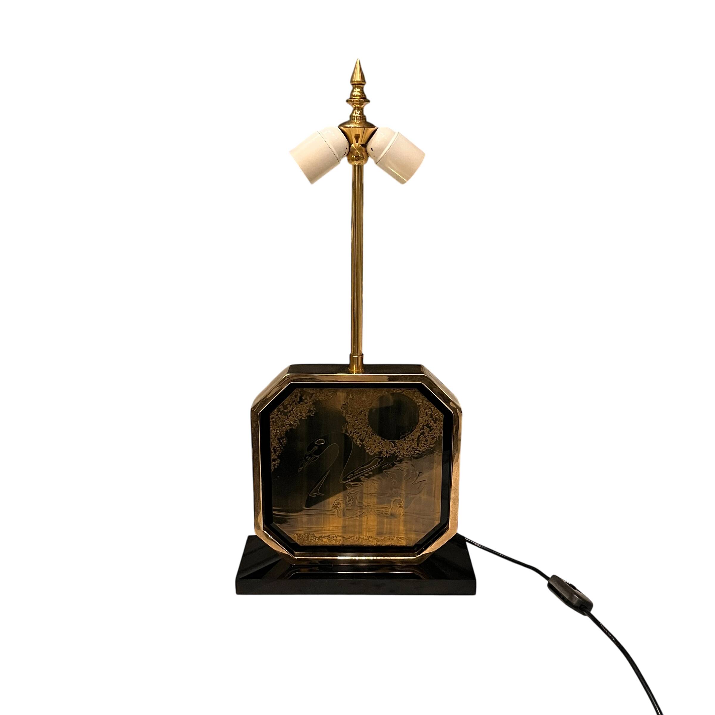 Table lamp, georges mathias for maho, hollywood regency, ca 1970