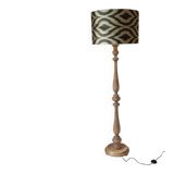 Vintage turned wooden floor lamp
