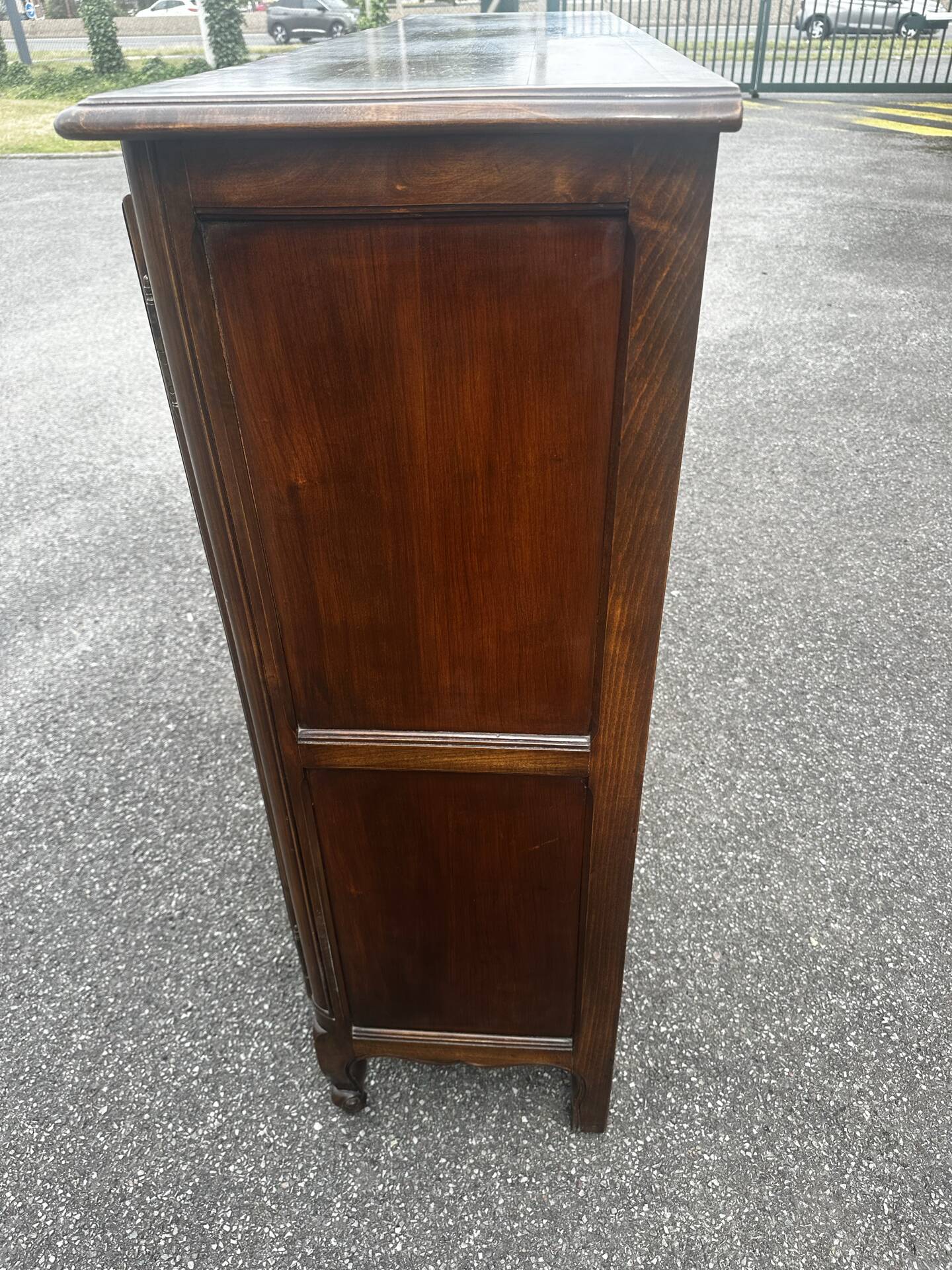 Sideboard, Louis XV style secretary in cherry wood, 1960s.