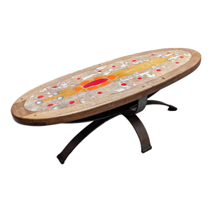 table basse ovale vintage
