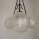 French Vintage 3 Light Bronze Effect Chandelier - Opaque Glass Ball Shades