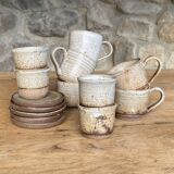 Handmade stoneware coffee set