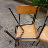 Set of 6 wooden and iron chairs