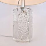 Lampe de table structurée en cristal massif du milieu du siècle par Willem Heesen pour Royal Leerdam