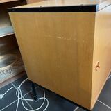 Storage furniture in ash and lacquered metal
