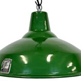 Industrial Green Enamel Factory Lamp from Benjamin, 1960s