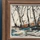 Oil on Swedish panel - "Forest in Winter" - Signed - Vintage and Framed