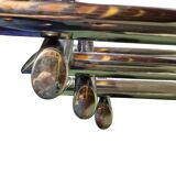 Willy Rizzo table 1970 chrome metal and glass