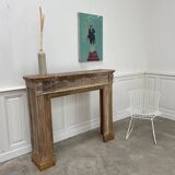 Old solid oak fireplace mantle from the late 19th century