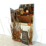 Sculpted copper mirror by Daniel D'haeseleer, 1970s