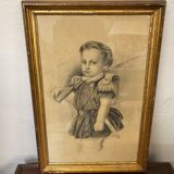 Charlotte portrait of little boy with gun signed charlotte fayard from 1879