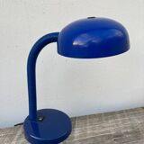 Articulated blue metal bedside lamp