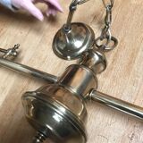 Luminaire 2 globes en verre et laiton