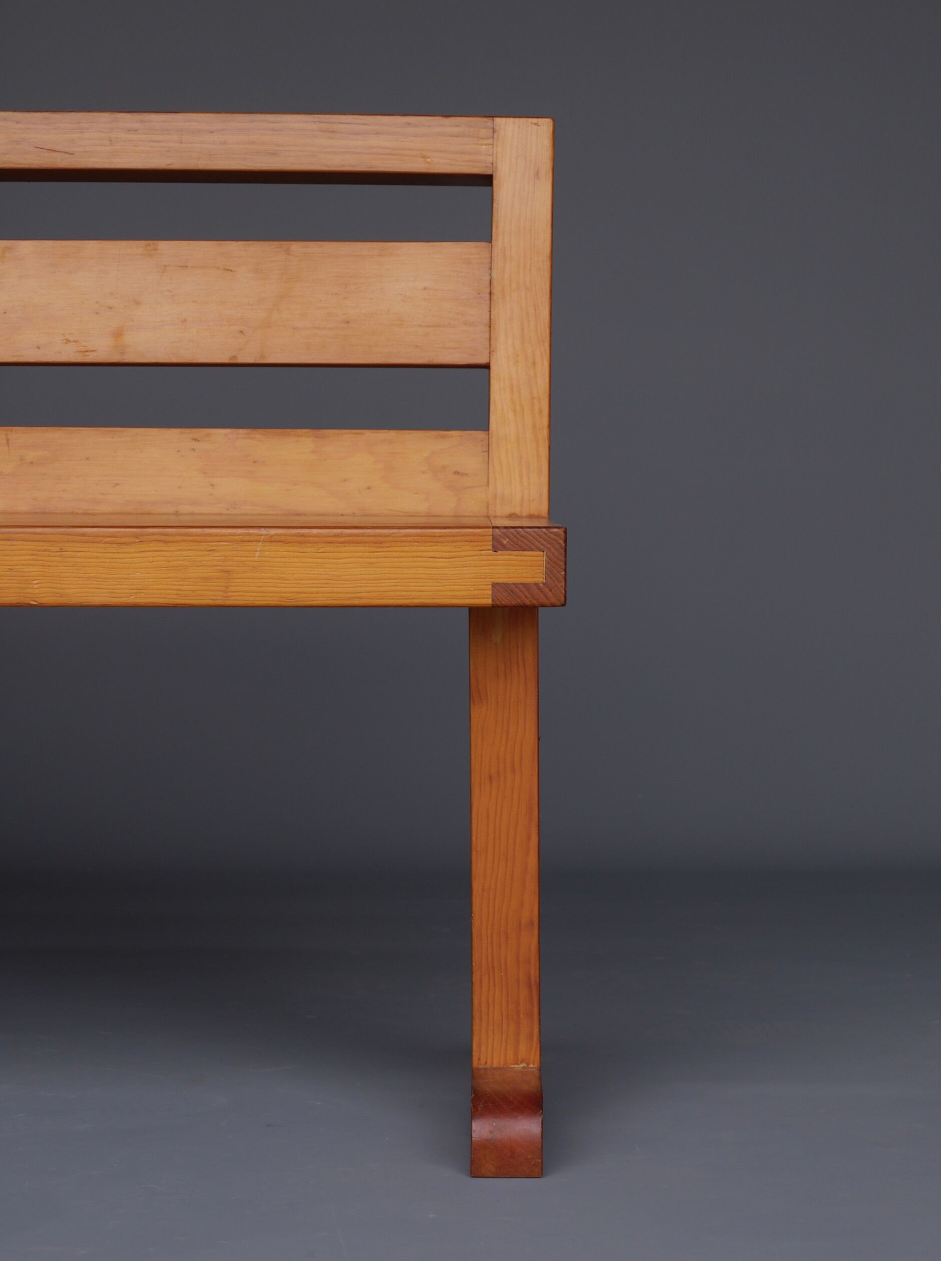Pair of vintage scandinavian pine benches, 1970s