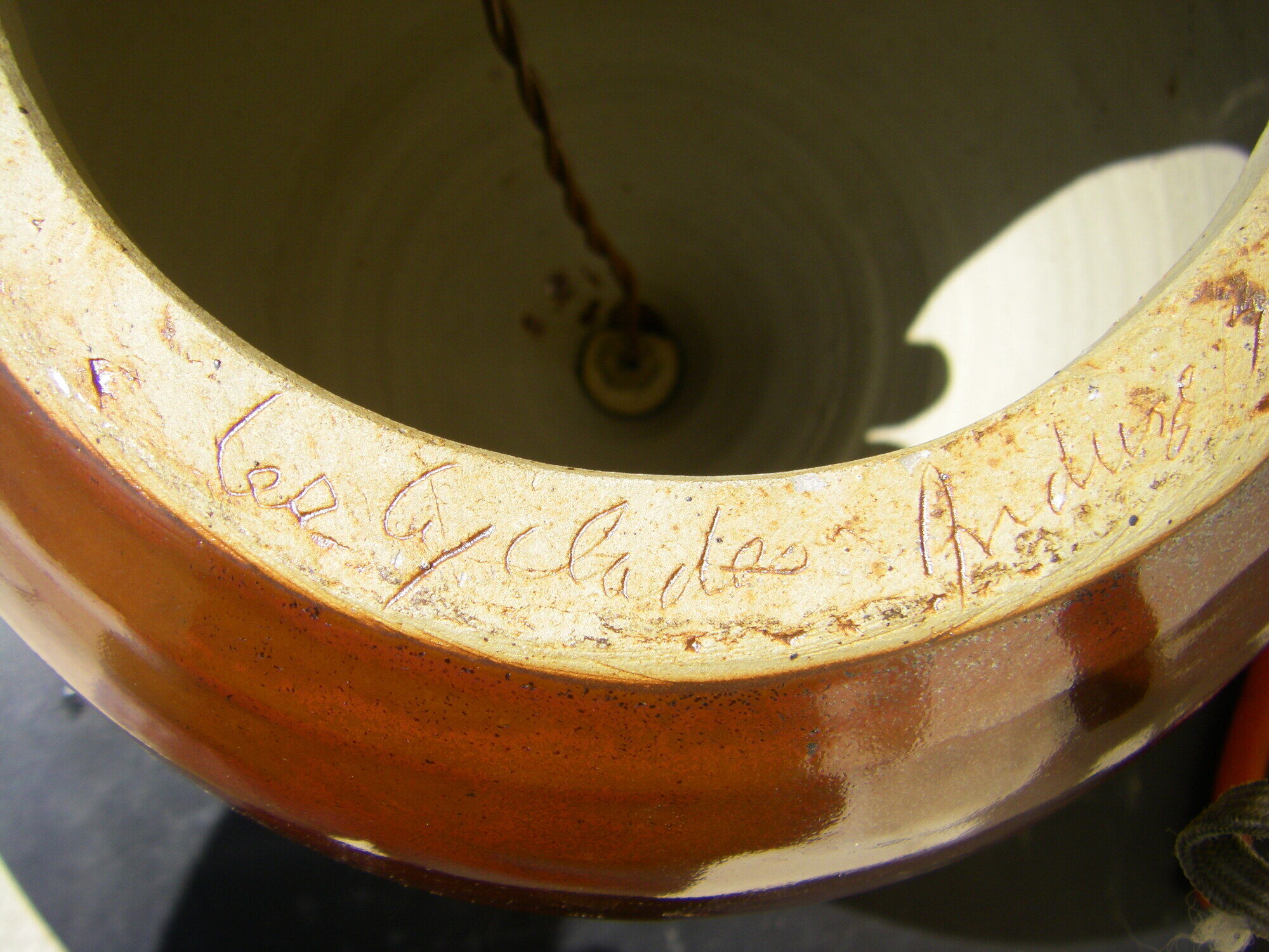 Vintage lamp by Roland Zobel workshop The Cyclades France