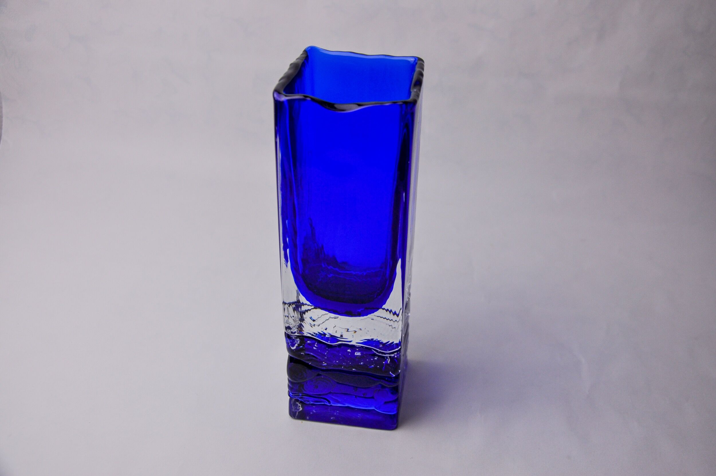 Vase sommerso by Petr hora, blue glass, Czech Republic, 1970