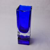 Vase sommerso by Petr hora, blue glass, Czech Republic, 1970