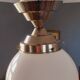 Art Deco ceiling light from the 40s in tinned metal and white opaline