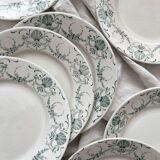 12 Lunéville "Garland" ironstone dessert plates