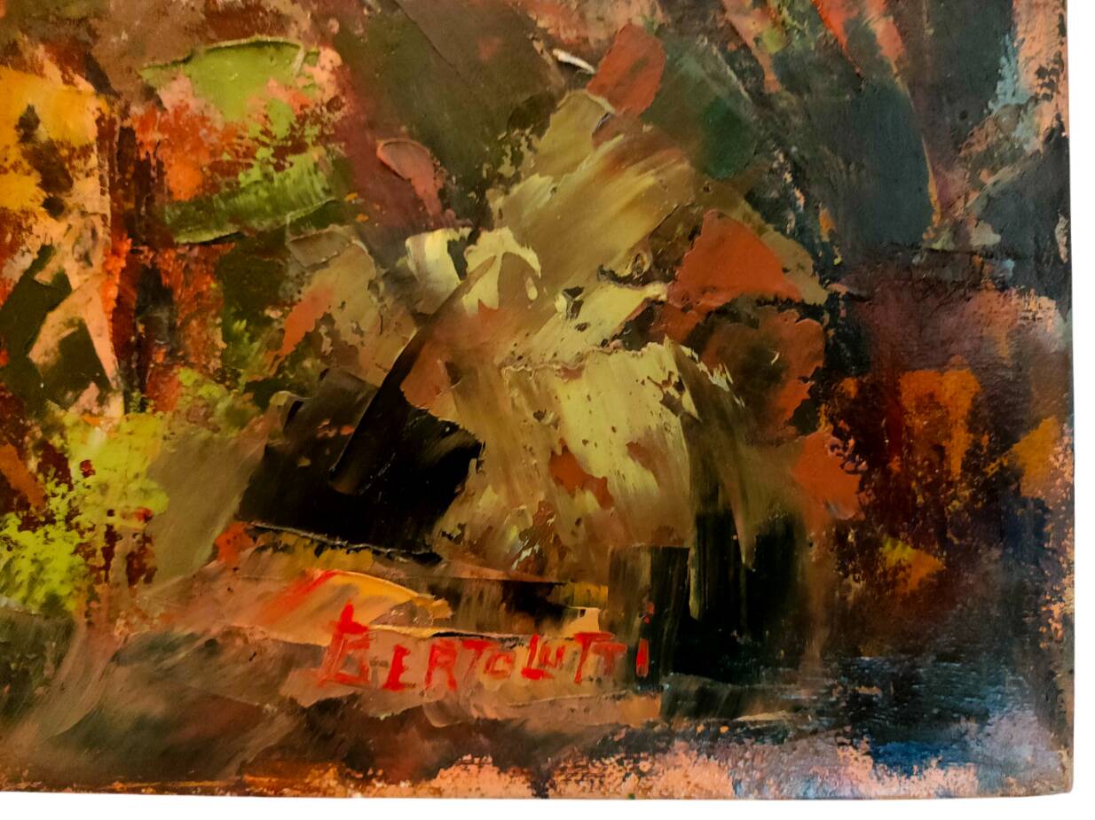 Signed painting by Bertolutti (Lucien, 1941 - referenced at Lotz) – oil on canvas - country house.