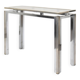 Brushed steel rectangular console