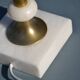 Lamp in white alabaster and brass