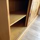 Large vintage display cabinet in solid pine with sliding doors, Country style.
