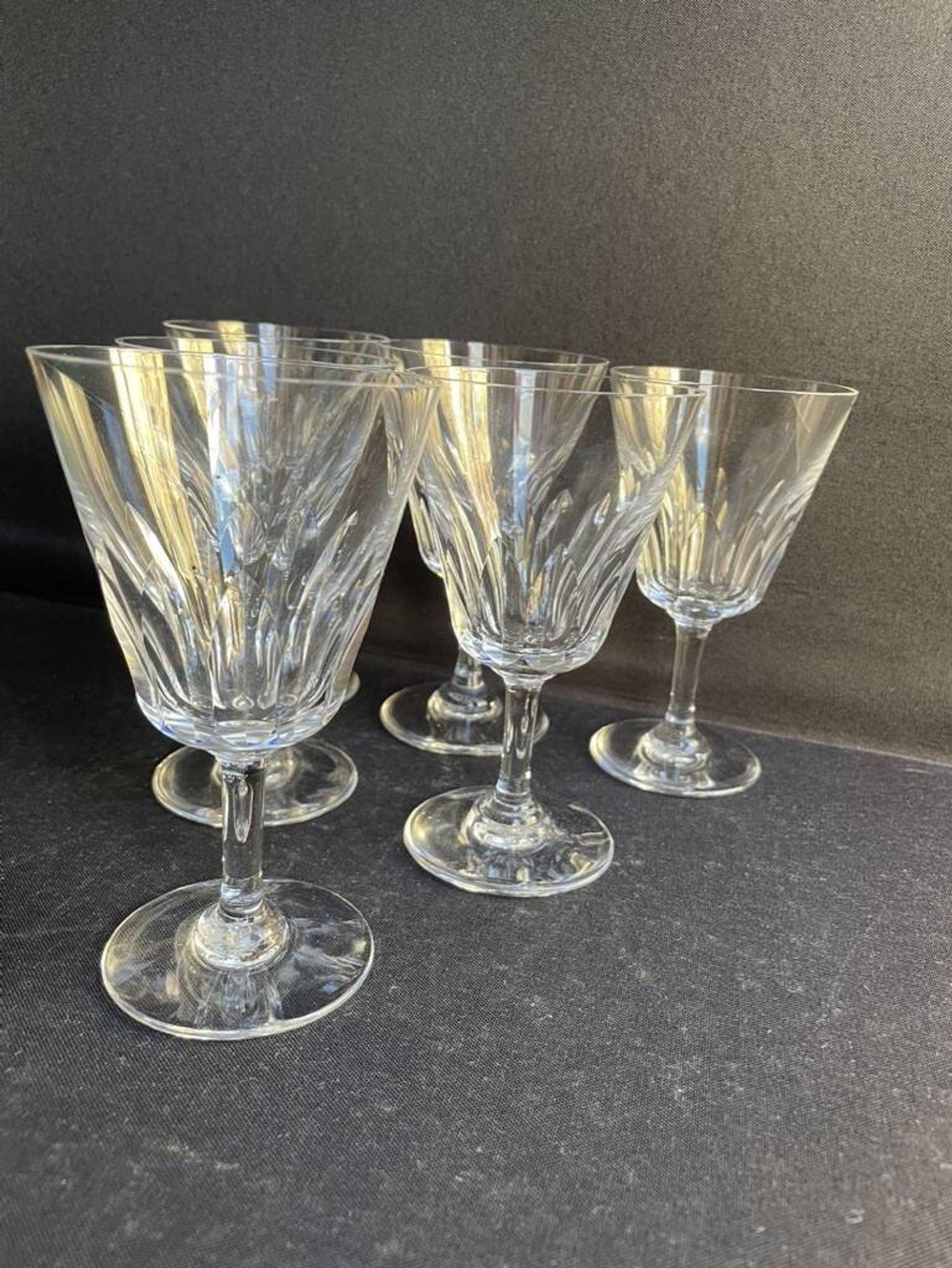 6 verres à vin baccarat service côte d’azur -taille n°3 - estampillés