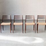 Set of 4 'model 78' dining chairs in rosewood by Niels Otto Moller