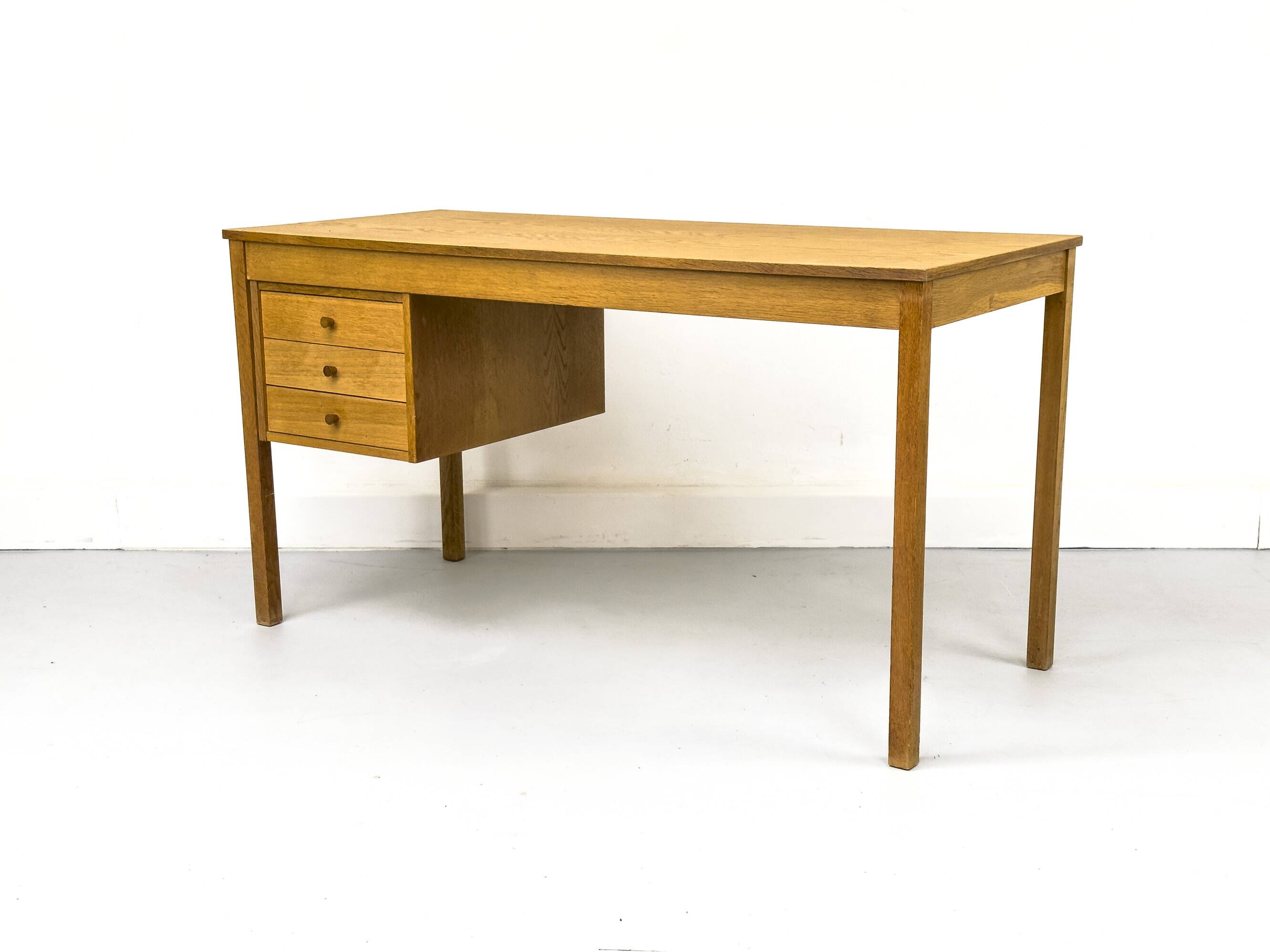 Oak Desk with Three Drawers from Domino Møbler, 1970s