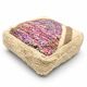 Vintage Moroccan pouf in multicoloured wool – 60 × 60 cm