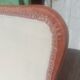 Pouf coffre en velours rose à franges, vers 1950-1960