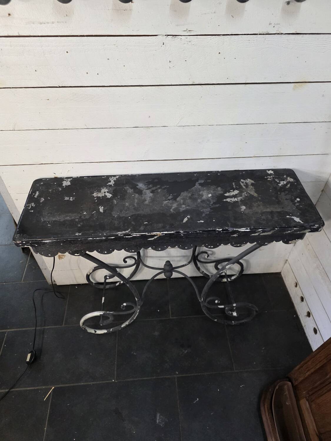 Massive wrought iron console from the 20th century.