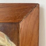 Old oil portrait on wood of a young woman