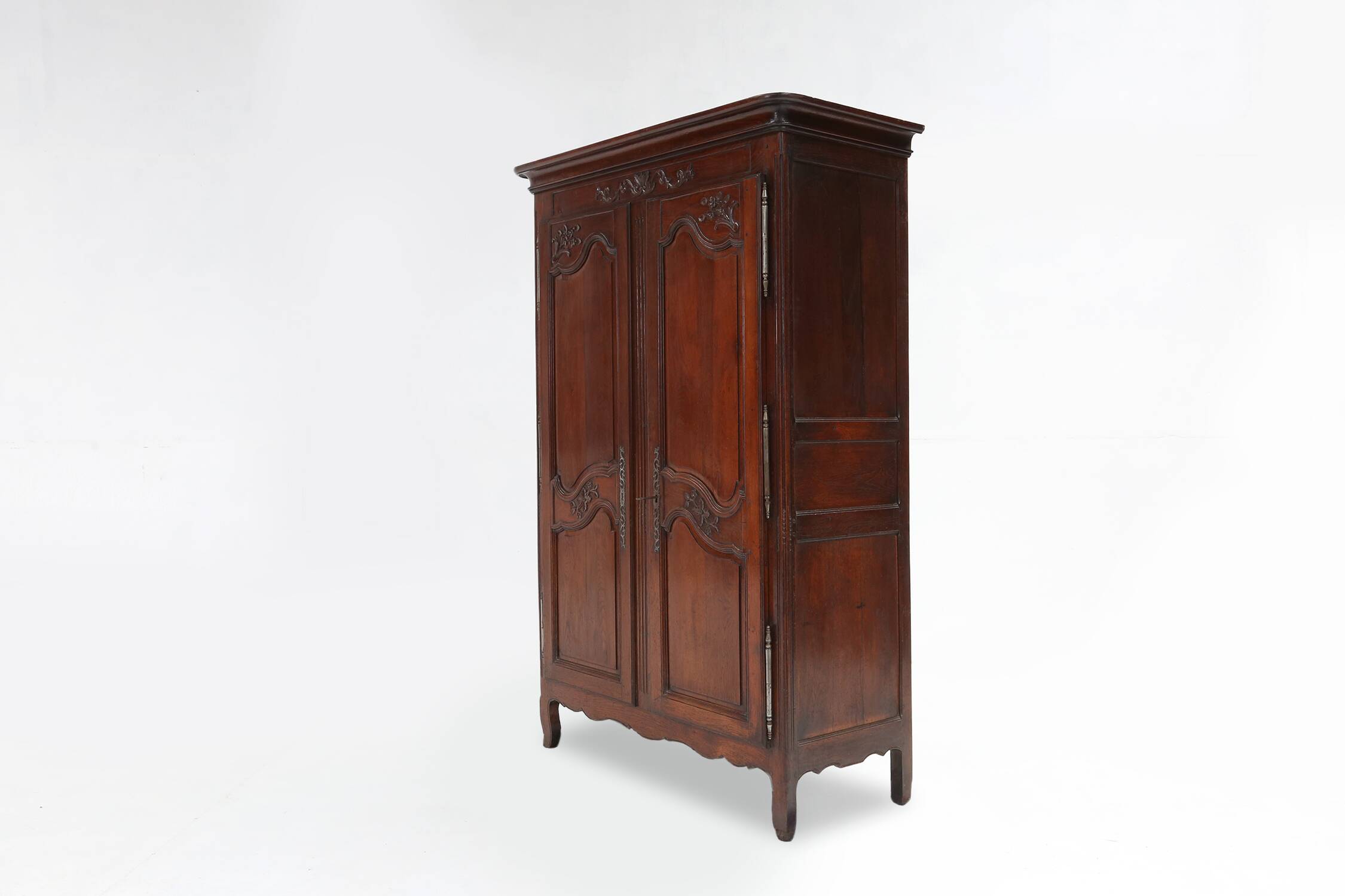 Large French antique carved bridal Armoire in Louis XVI style, 1850